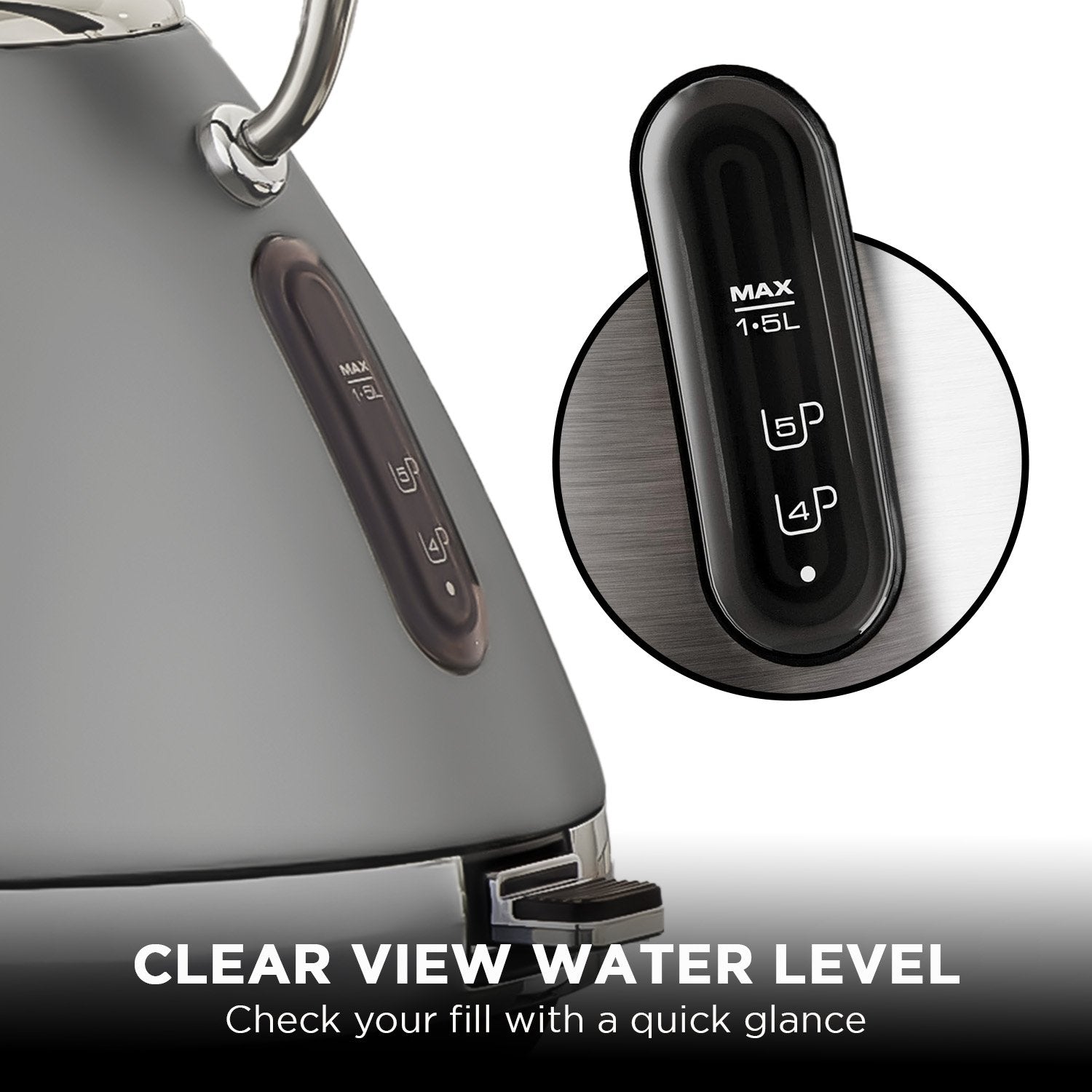 Morphy Richards 1.5L Venture Collection Pyramid Kettle in Steel Grey