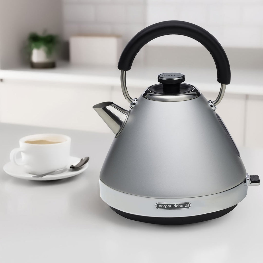 Morphy Richards 1.5L Venture Collection Pyramid Kettle in Steel Grey