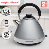 Morphy Richards 1.5L Venture Collection Pyramid Kettle in Steel Grey