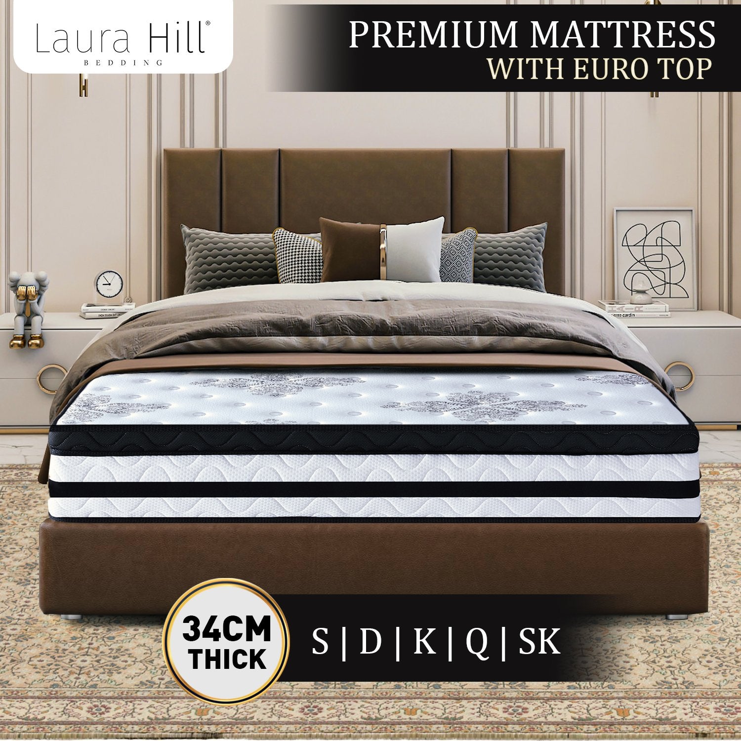 Laura Hill King Single Euro Top Mattress