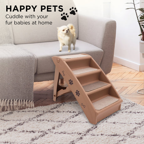 Furtastic 50cm Foldable Pet Stairs - Brown