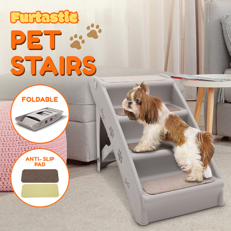 Furtastic Foldable Pet Stairs - Grey