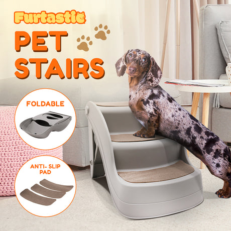 Furtastic Foldable Pet Stairs - Grey