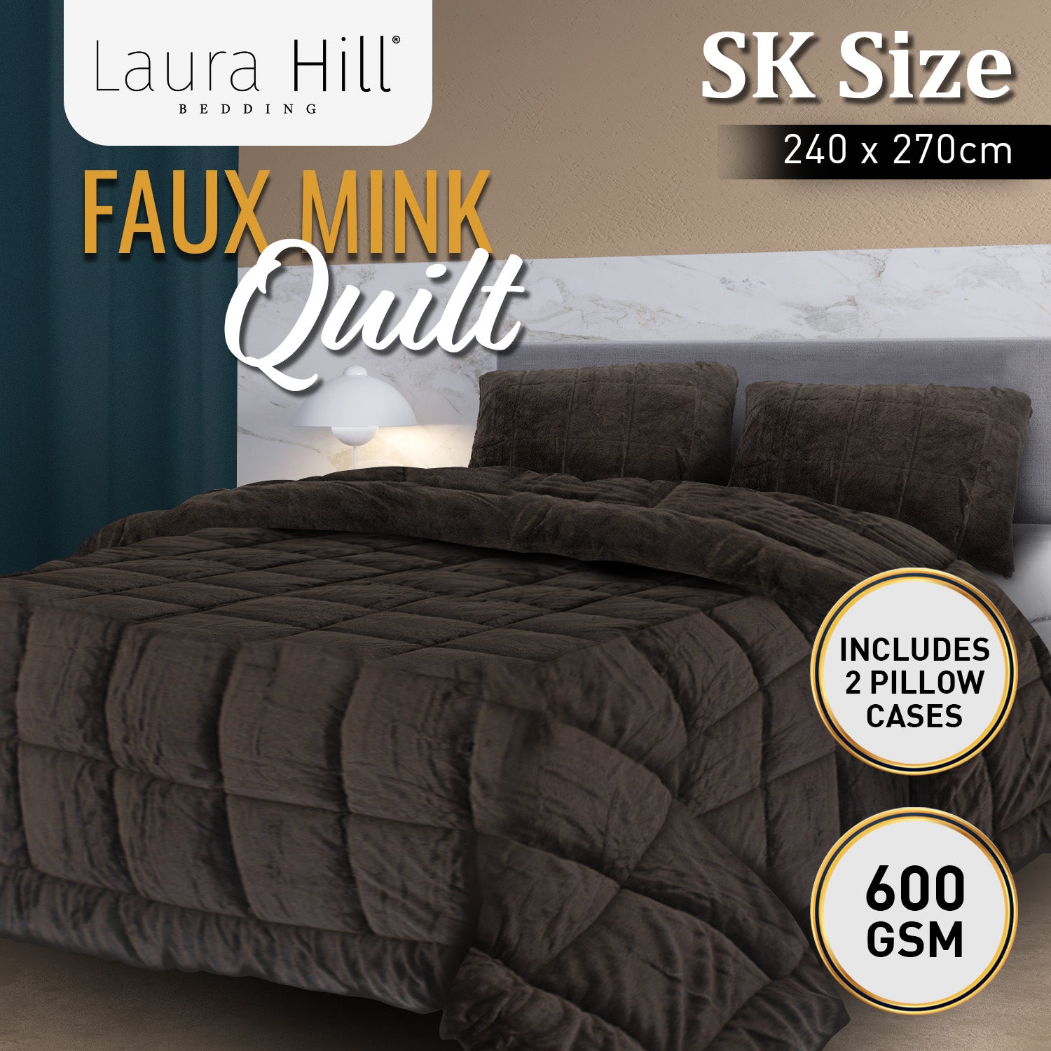 Laura Hill Luxurious Faux Mink Comforter