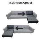 Sarantino Black Faux Leather Corner Sofa Bed