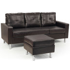 Sarantino Modular Faux Leather Corner Sofa