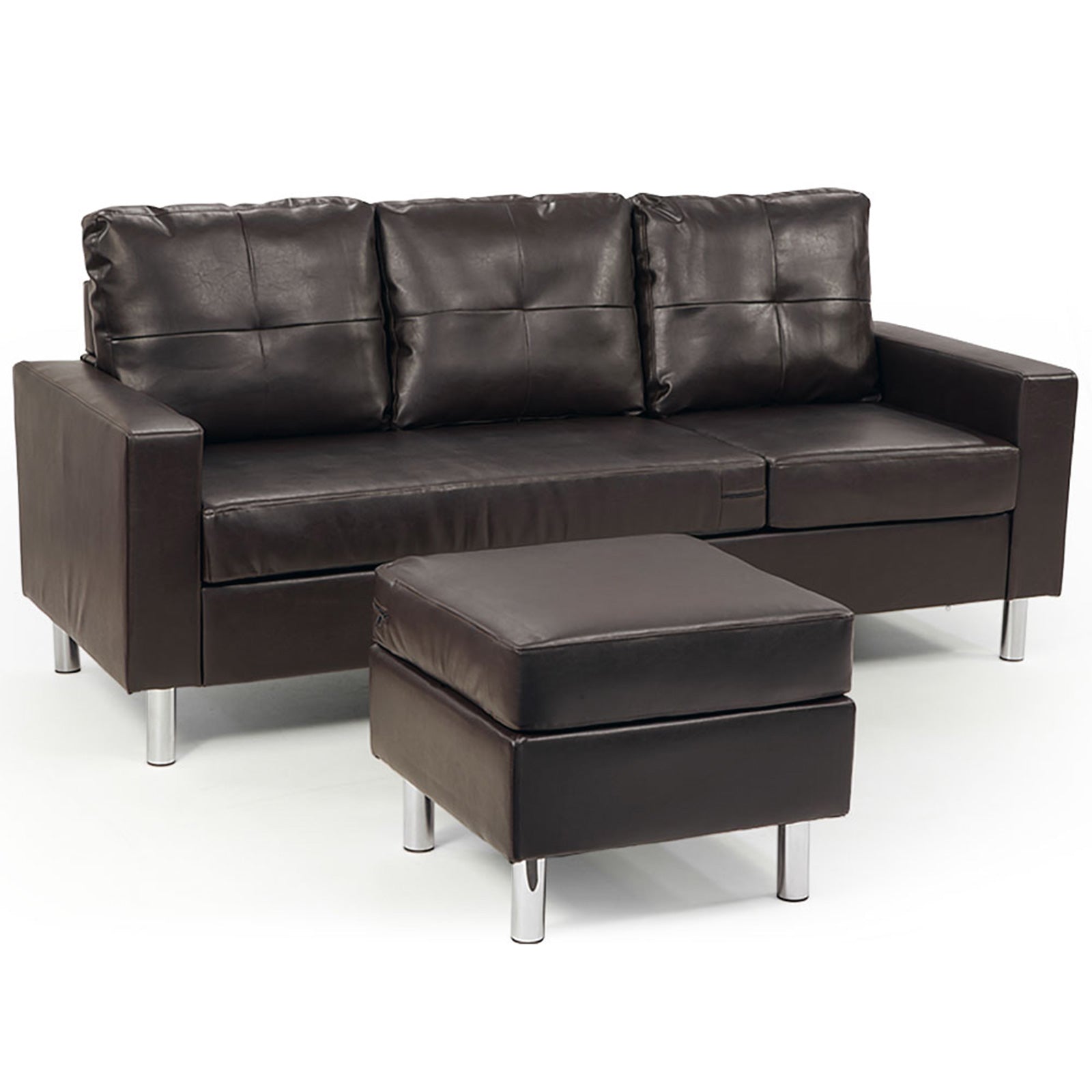 Sarantino Modular Faux Leather Corner Sofa