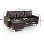 Sarantino Modular Faux Leather Corner Sofa