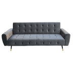 Sarantino Ava Dark Grey Velvet Sofa Bed