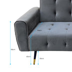 Sarantino Ava Dark Grey Velvet Sofa Bed