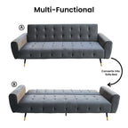 Sarantino Ava Dark Grey Velvet Sofa Bed