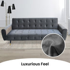 Sarantino Ava Dark Grey Velvet Sofa Bed