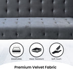 Sarantino Ava Dark Grey Velvet Sofa Bed