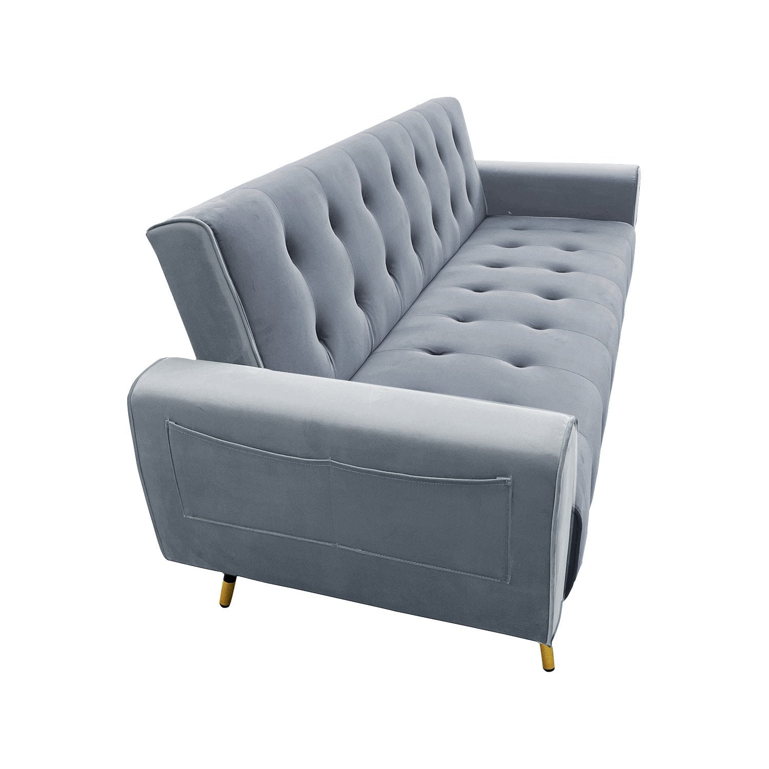 Sarantino Ava Light Grey Velvet Sofa Bed