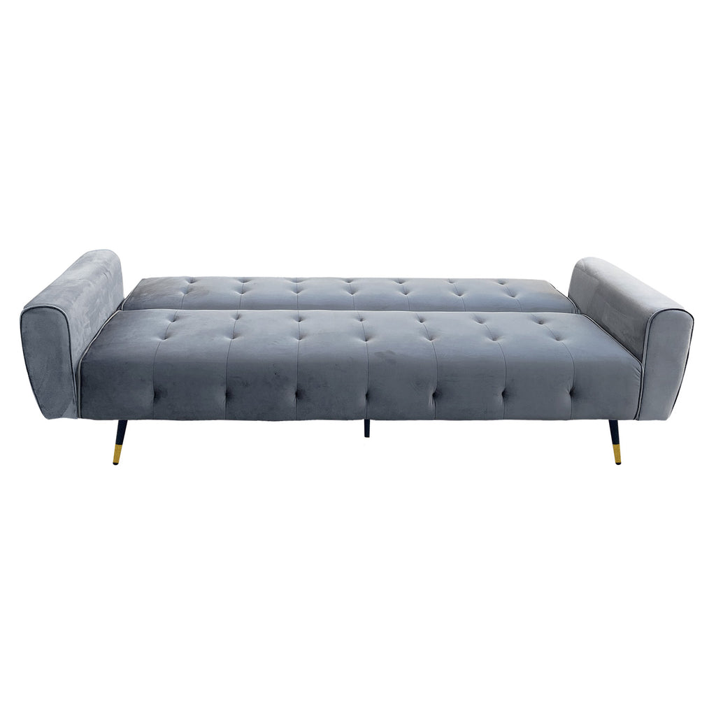 Sarantino Ava Light Grey Velvet Sofa Bed