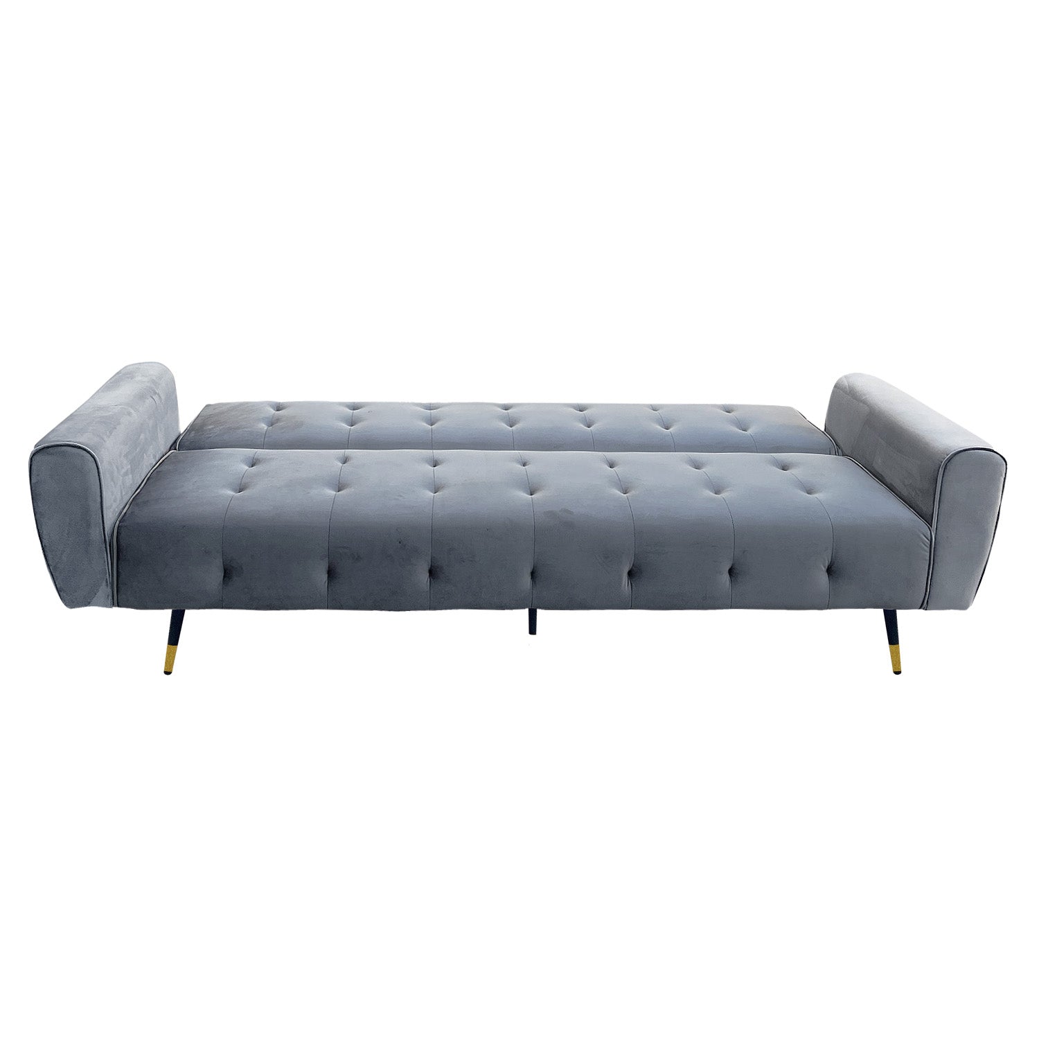 Sarantino Ava Light Grey Velvet Sofa Bed