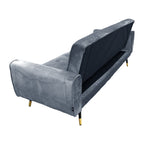 Sarantino Ava Light Grey Velvet Sofa Bed
