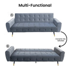 Sarantino Ava Light Grey Velvet Sofa Bed