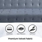 Sarantino Ava Light Grey Velvet Sofa Bed