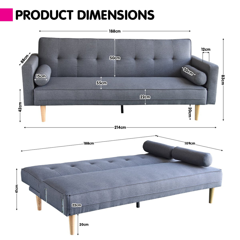 Sarantino Madison Dark Grey Sofa Bed