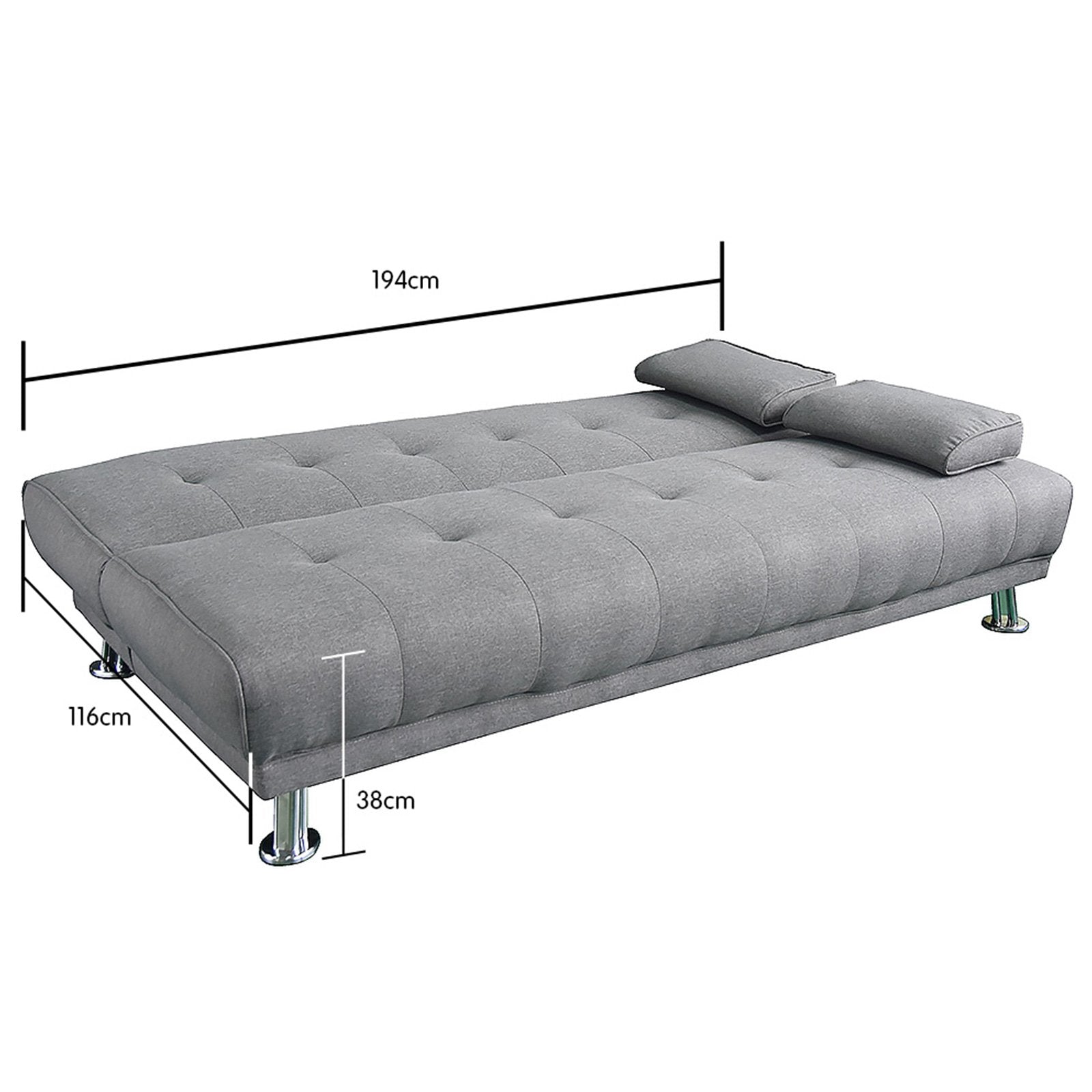 Sarantino Manhattan Sofa Bed - Light Grey