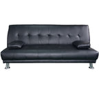Sarantino Manhattan Sofa Bed - Black Faux Leather
