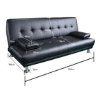 Sarantino Manhattan Sofa Bed - Black Faux Leather