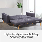 Sarantino Dark Grey Linen Sofa Bed