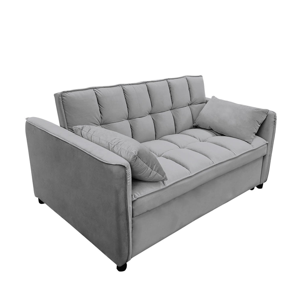 Sarantino Quincy Dark Grey Velvet Sofa Bed