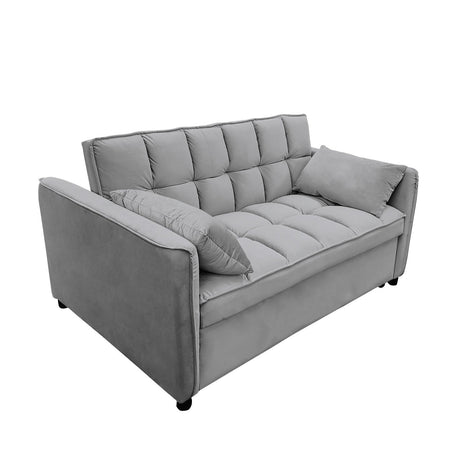 Sarantino Quincy Dark Grey Velvet Sofa Bed