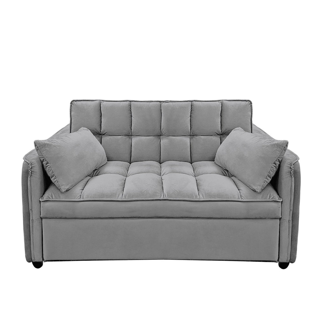 Sarantino Quincy Dark Grey Velvet Sofa Bed