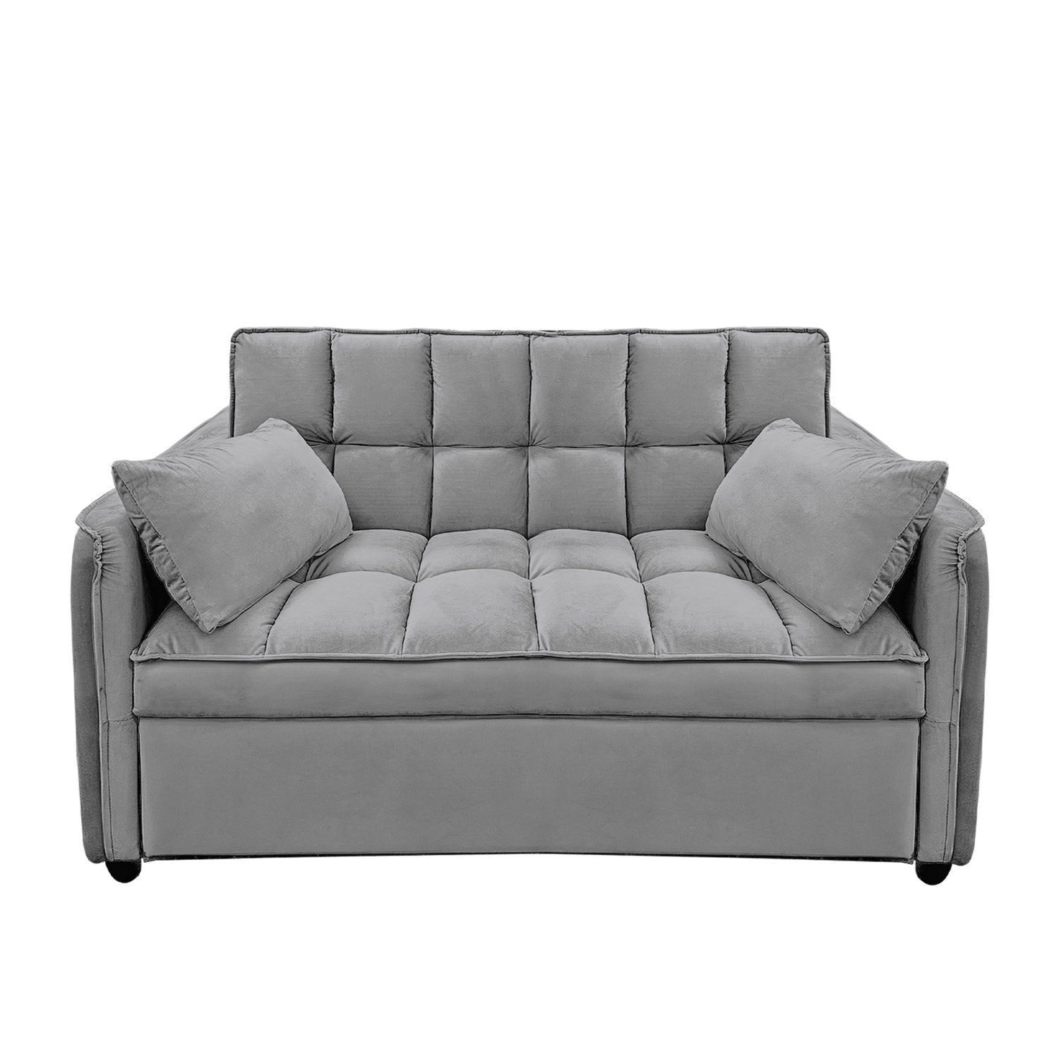 Sarantino Quincy Dark Grey Velvet Sofa Bed