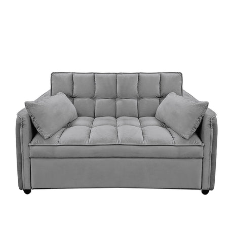 Sarantino Quincy Dark Grey Velvet Sofa Bed