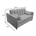 Sarantino Quincy Dark Grey Velvet Sofa Bed
