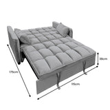 Sarantino Quincy Dark Grey Velvet Sofa Bed