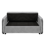 Sarantino Quincy Dark Grey Velvet Sofa Bed