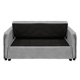 Sarantino Quincy Dark Grey Velvet Sofa Bed
