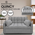 Sarantino Quincy Dark Grey Velvet Sofa Bed
