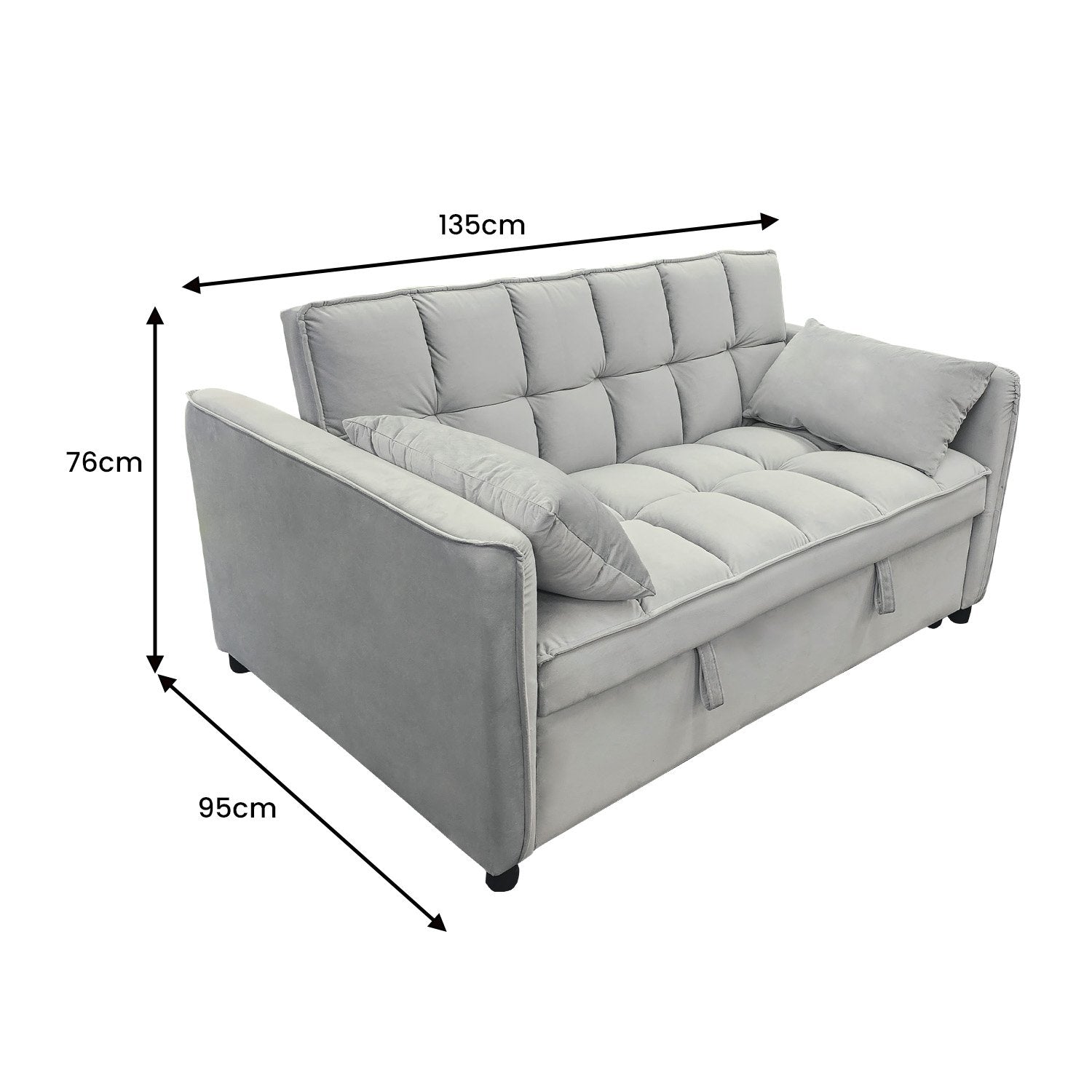 Sarantino Quincy Velvet 2-Seater Sofa Bed