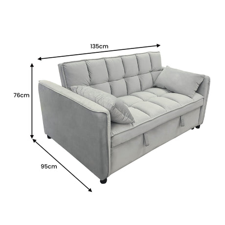 Sarantino Quincy Velvet 2-Seater Sofa Bed