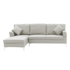 Sarantino Light Grey Linen Corner Sofa