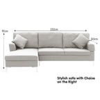 Sarantino Light Grey Linen Corner Sofa