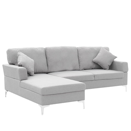Sarantino Light Grey Linen Corner Sofa