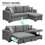 Sarantino Fontana Grey Sofa Bed with Chaise