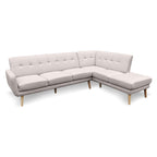 Sarantino Light Grey Faux Linen Corner Sofa
