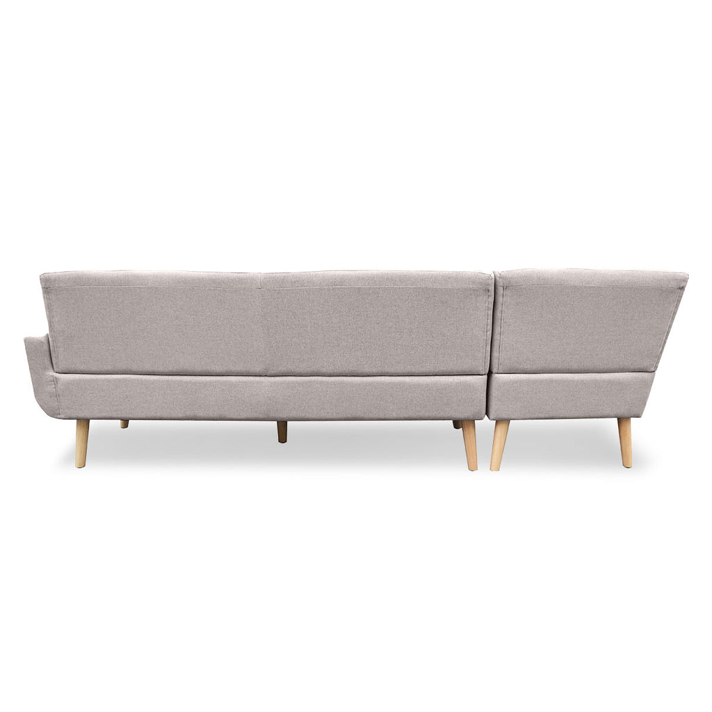 Sarantino Light Grey Faux Linen Corner Sofa