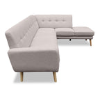 Sarantino Light Grey Faux Linen Corner Sofa