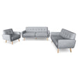 Sarantino Light Grey 6-Seater Linen Sofa Set