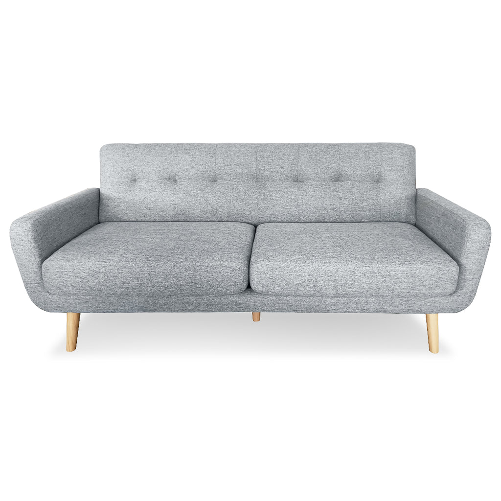 Sarantino Light Grey 6-Seater Linen Sofa Set