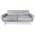 Sarantino Light Grey 6-Seater Linen Sofa Set